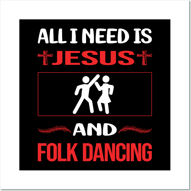 Funny Jesus Folk Dancing Dance Dancer Wall Art by Happy Life